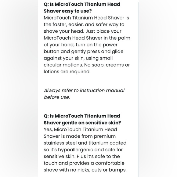 MICROTOUCH TITANIUM HEAD SHAVER - Picture 13 of 15